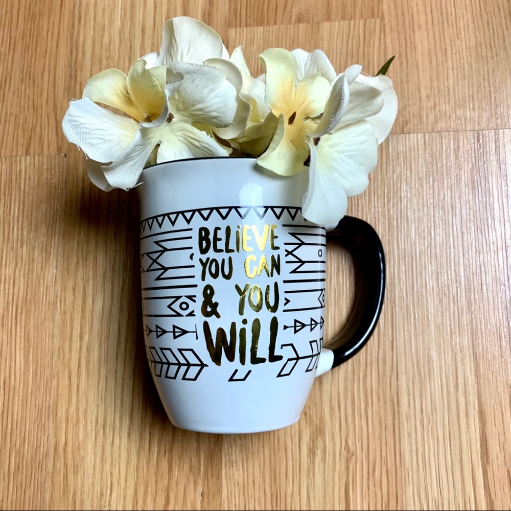 BelieveYou Can black & White Mug By TMD Holdings.
